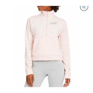 NWT Puma 1/2 zip Mock Neck Pullover Sweatshirt, Pink Rosewater, Size Large